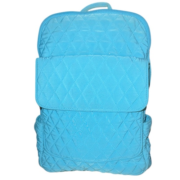 Vera Bradley Aqua Quilted Backpack - Picture 1 of 11